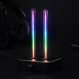 NovelLife Colorful Music Rhythm Light Bar Audio Spectrum Analyzer Display RGB LED Glow Tube Sound Level Meter Indicator MIC Voice Pickup Control Creative Desk USB Lamp Decor Gift