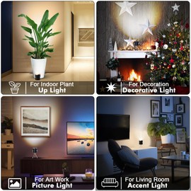 Spot Lights Indoor Floor Lamp, 6W Uplighting Indoor with Remote, Dimmable & Timer & 3 Color Temperatures, 2700K to 6500K Floor Can Lights for Plants Pictures Corner Lights Ambient Lighting, 2 Pack