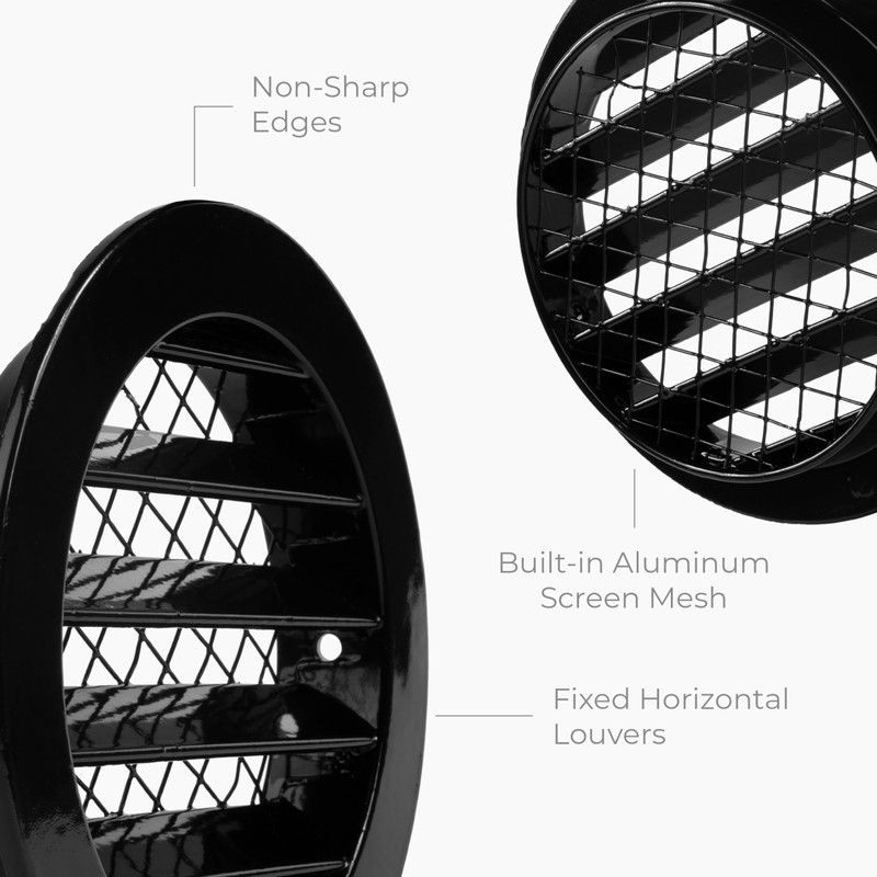HVAC OV 10" Inch Black Round Aluminum Vent Cover -