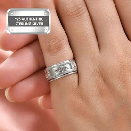 Shop LC Spinner Ring for Women - Spinning Anxiety Ring for Men - Wedding Band 925 Sterling Silver Platinum Plated Animal Elephant Jewelry Stress Relief Gifts for Women Size 9 Engagement Bridal