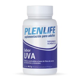 PLENLIFE - Complejo B + Multivitaminas en Tabletas Masticables - Suplemento Alimenticio de Vitaminas y Minerales Sabor Uva - Frasco con 60 Tabletas / 
