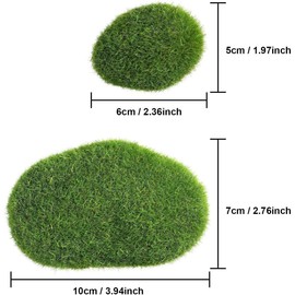 20 Pcs Artificial Moss Rocks, Green Moss Balls,Moss Stones,Faux Green Moss Covered Stones Green Moss Balls Decorative Fake Moss Decor for Floral Arrangements, Fairy Gardens, Terrariums