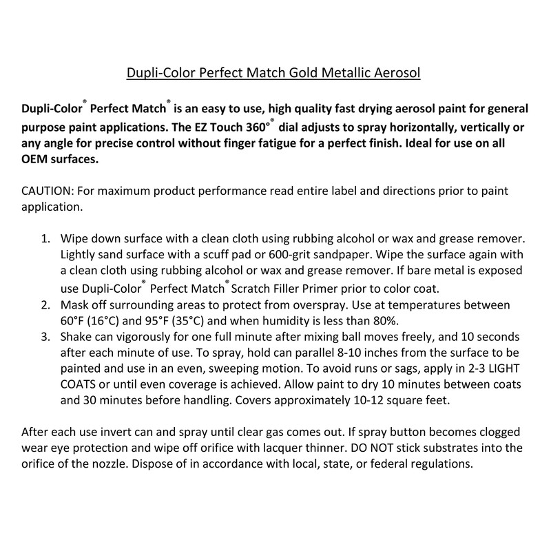 Dupli-Color EBGM05167 Perfect Match Automotive Spray Paint – General Motors