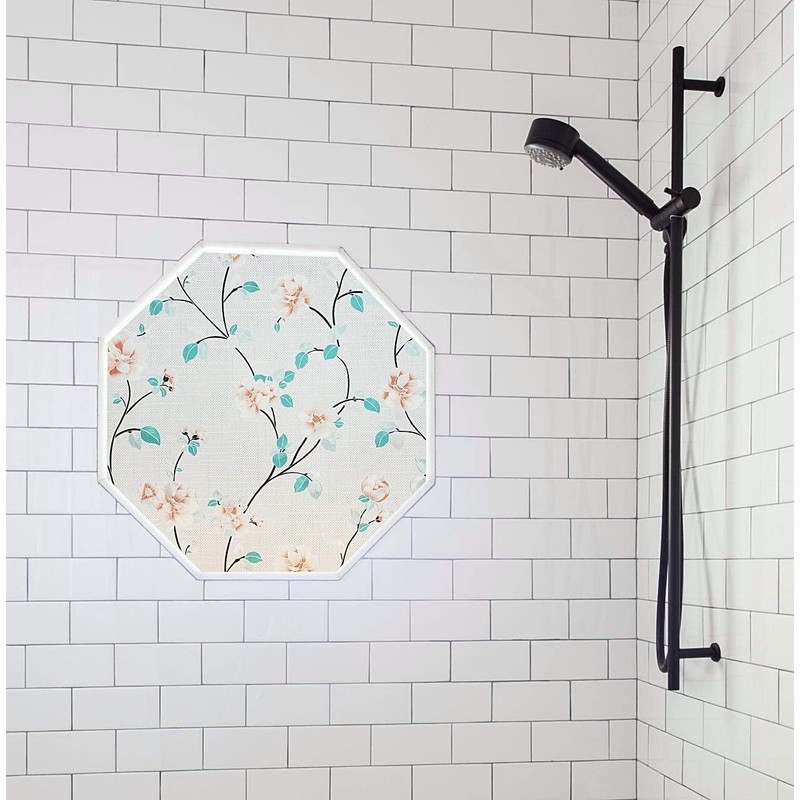Autotech Park Precut Octagon Window Film, Flower Blossom Design, Self