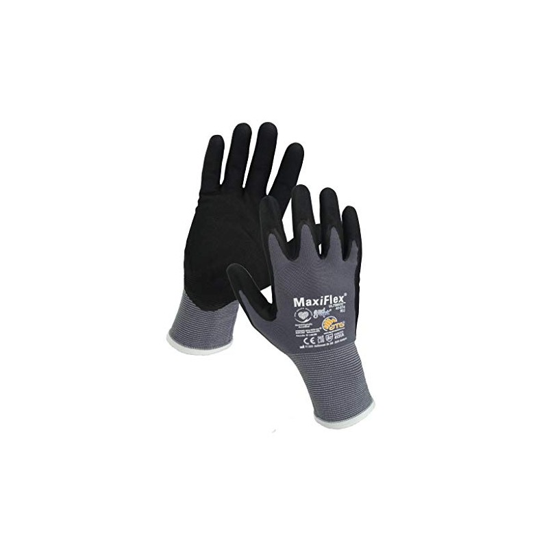 3 Pair MaxiFlex Ultimate nitrile foam palm coated work gloves,
