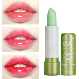 YUYTE Bálsamo para Labios Que Cambia de Color, Brillo de Labios Hidratante y Nutritivo de Aloe Vera, Herramienta de Belleza de Lápiz Labial, Pintalabios Magico