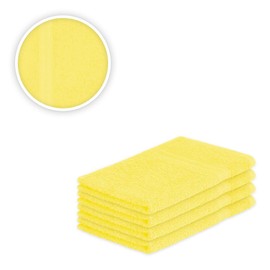 EXKLUSIV HEIMTEXTIL Hand Towel Set with Bow Brand Guest Towels Set of 4 30 x 50 cm Yellow
