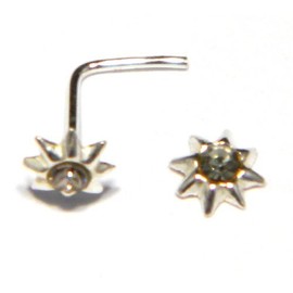 Arranview Jewellery Star Nose Stud with Clear Austrian Crystal (appx 4mm) - 925 Sterling Silver