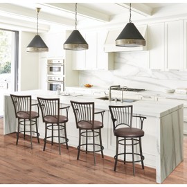 Steve Silver Bayview Swivel Brown Counter Stool, Commercial Grade Stool for Kitchen and Dining, 24 x 24 x 24in, Golden Brown, (BAY600CS)