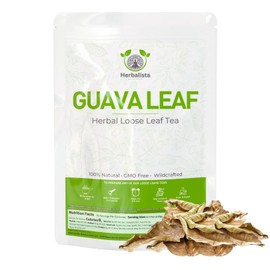 Herbalista - Wildcrafted Whole Guava Leaf Tea | 4oz (113g), 60-80 Leaves for 30 + Cups | Pure & Natural Loose Leaf Guava Tea | Handpicked, Non-GMO, Caffeine-Free | Te Hojas de Guayaba Enteras
