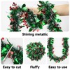 KINGLAKE Christmas Tinsel Garland, 10M x 9CM Green Xmas Shiny