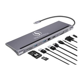 12 in 1 USB C Hub Docking Station | 12 in 1 USB C Hub Multiport Adapter HDMI + VGA,5.0 Gbps HD Port Expander Computer Accessories for Laptops Plug and Play for Laptops|Tripe Monitors |