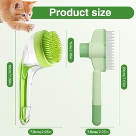 2 Pack Dog Shampoo Massage Bath Brush and Pet Hair Removal Comb Flea Comb Set, Dog Shampoo Brush with Soap Dispenser, Pet Grooming Detangler Grooming Tool for Shower Daily Cleaning