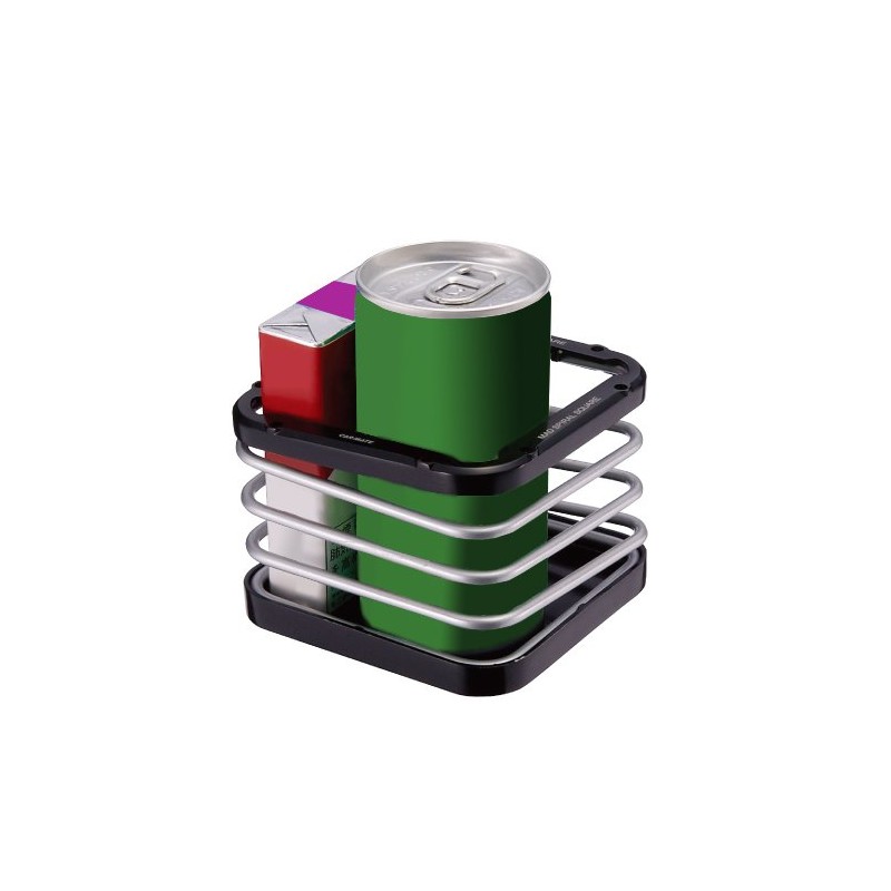 カーメイト 車用 ドリンクホルダー マッドスパイラルスクエア ブラック/シルバー NZ238