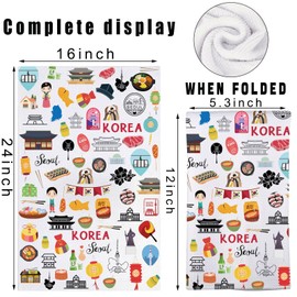 MYSOMY Seoul Korea Kitchen Towel Seoul Korea Lover Gifts Korea Kitchen Decor Seoul Korea Themed Gifts Korea Dish Towel (Korea UK)