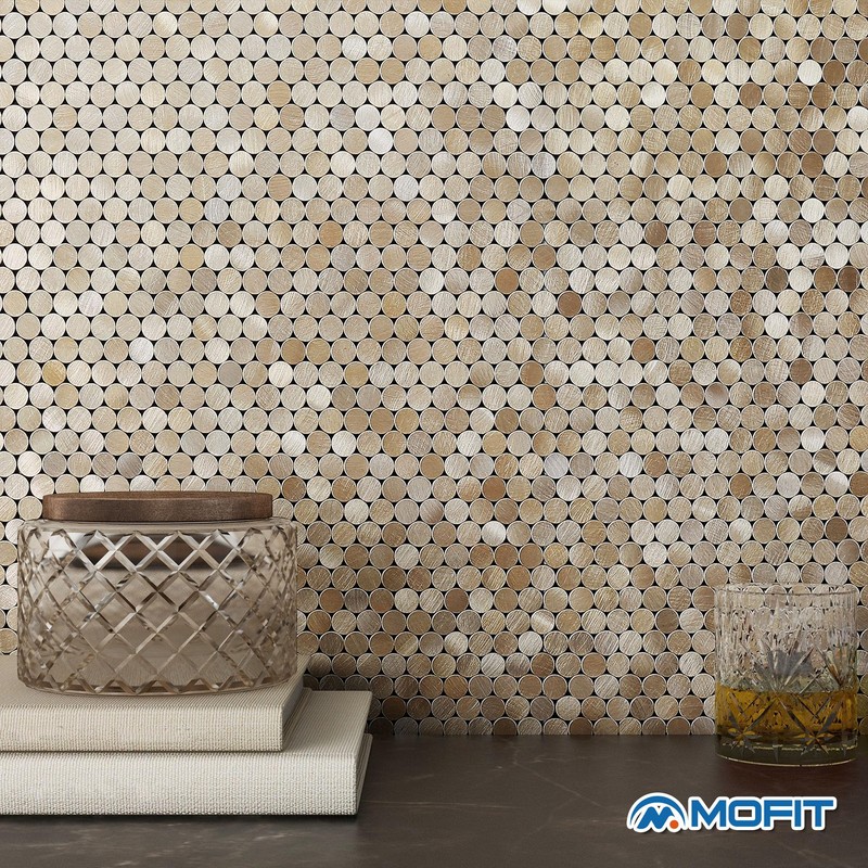 M MOFIT Small Penny Round Peel and Stick Backsplash Tile