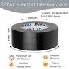 Oleitodh 22 Pack Black Duct Tape Bulk, 2 Inch Heavy