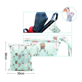 HOTLIKE Wetbag, Nassbeutel, 3 Stück Windeltasche Wickeltasche, Nasstaschen Wiederverwendbare Organiser Beutel Waschbar mit Reißverschluss für Baby Kleinkind Reisen Gym (Hellgrün)