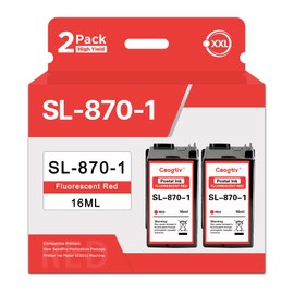Cmoqtiv SL-870-1 XXL Red Ink Cartridge High Capacity Combo Pack (Red, 2-Pack) Replacement for Pitney Bowes SL8701 XXL Postage Ink Cartridges for New SendPro Mailstation Postage Machines,16 ML