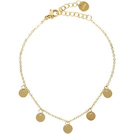 styleBREAKER 05040187 Women's Stainless Steel Bracelet with 5 Coin Pendants and Link Chain, Jewellery, Anchor Chain, Lockets, Stainless Steel