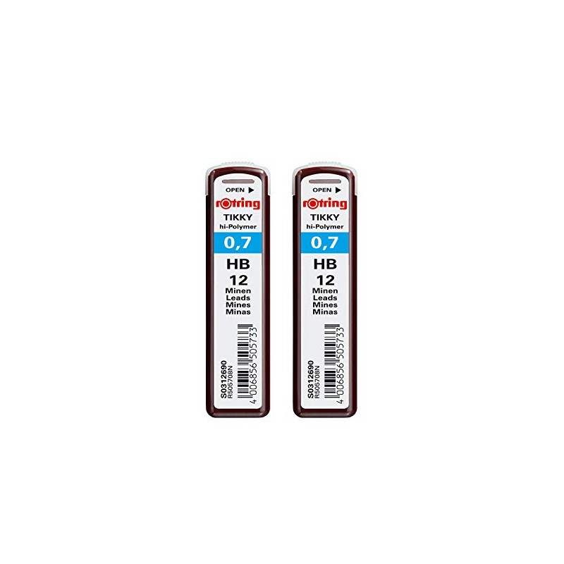 rOtring 0.5mm HB High Polymer Refills - 2 x 12