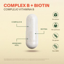 Complejo B Vitaminas B1 B2 B3 B5 B12 200 Caps Vitalbotanics