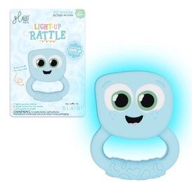 Glo Pals Light-Up Rattle – Sensory Baby Rattle with 7-Color LED Lights – Soft Silicone Baby Toy for Newborn Development – Rattle Teether for Infant Toys (Blair)