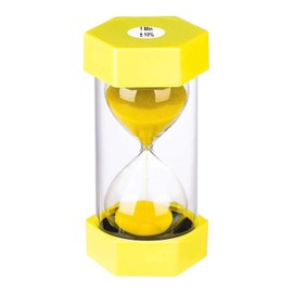 Sand Hourglass Timer 1 Minute SuLiao: Plastic Sand Clock, Small Yellow Sand Watch, Reloj de arena 1 Minuto, Colorful Sandglass Timer for Toddler, Home, Study, Game, Decoration