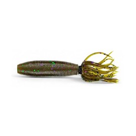 4 Inch Fat 92F10 Solid Tube Soft Plastic Bait 297 Green Pumpkin with Black Fishing Lures Bass Jigging Bait Jig Lure Weedless Soft Plastic Swimbait Accessories Freshwater