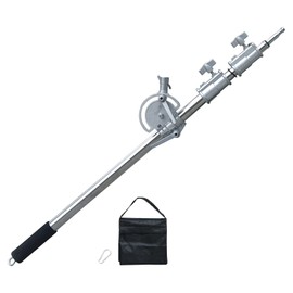 Dawot C-Stand Boom Arm C-Stand Cross Arm, 3.1-7.6 ft Length Adjustable Photography Boom Arm for C-Stand, Heavy Duty Stainless Steel Cross Arm for C-Stand with Carry Bag