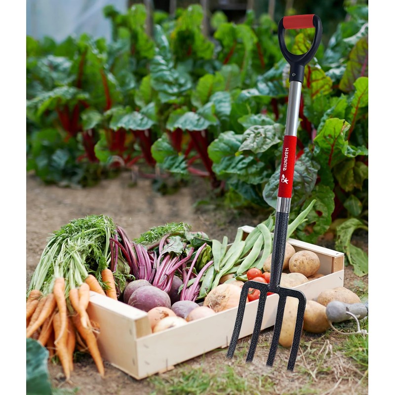 BIHOMIFI Digging Spading Fork Forged Steel with D Grip Handle