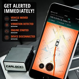 CARLOCK Anti Theft Car Device - Real Time 4G Car Tracker & Car Alarm System. Comes with Device & Phone App. Tracks Your Car in Real Time & Notifies You Immediately of Suspicious Behavior.OBD Plug&Play