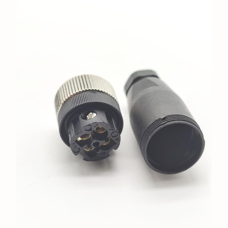 Pack of 5 M12 4-Pin D Code Female Circular Connectors,