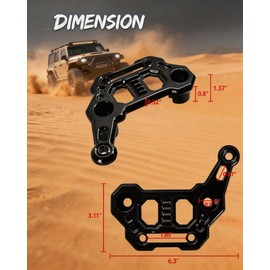Dual LED Pod Light Brackets for Wrangler JL & Gladiator JT 2018-2024, No-Drilling A-Pillar Ditch Light Brackets, Aluminum Hood Mount Light Brackets for Fog Light Bracket, Offroad Cowl Lamp Holder