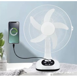 Solar New Rechargeable Fan With solar panel, USB port,LED light and 2 Free bulbs