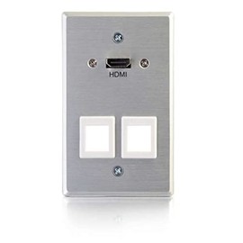 C2G/Cables to Go 60160 SG HDMI 2 Keystones Aluminum Wall Plate