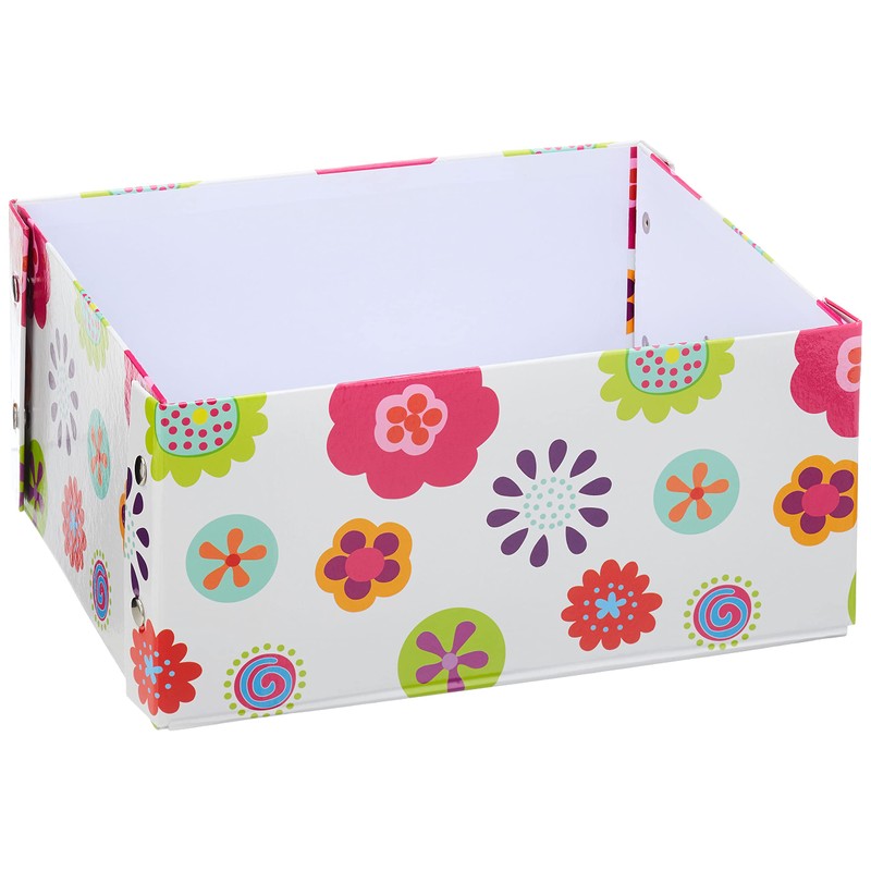 Zeller 17574 Cardboard Storage Box, Blue Stripes, Decorated, Approx. 33 x