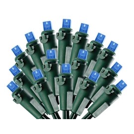 Blue LED Christmas Lights - Blue Christmas String Lights - 100 Count Wide Angle Mini LED Blue Christmas Tree Lights with Green Wire - 5mm Bulbs - 34 Ft - UL Listed - Indoor & Outdoor Use - Connectable