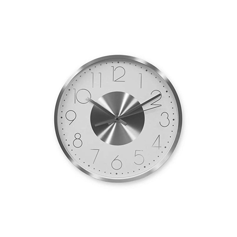 K&L Wall Art Silver Wall Clock 30 cm Diameter No