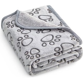 Stuffed® Premium Soft Dog Blanket Washable, 40"x32" Cat Blanket for Indoor Cats Large Medium Small Dog Gifts Puppy Essentials (Grey)