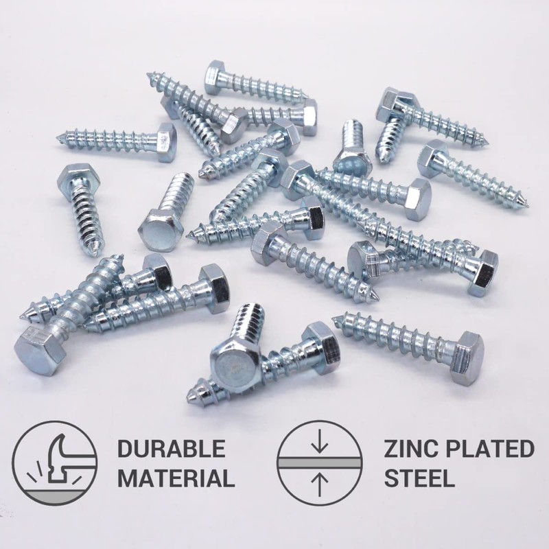 SKIR'CO (Pack of 25) DIN 571 Galvanised Steel Hex Head