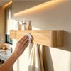 bamzc brz 33" Bamboo Coat Rack Wall Mount, 8 Hidden