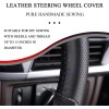 Funda De Volante De Piel Genuina Perforada Negra 38 Cm