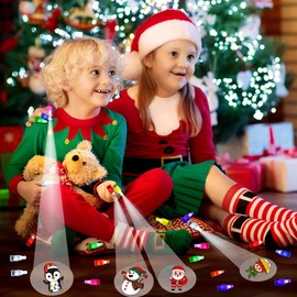 Malhaii Christmas Party Favors, 40 Finger Lights Stocking Goodie Bag Stuffers for Kids Light Up Christmas Toys Classroom Prizes Gifts for Students Bulk Xmas Party Favors Treats Supplies