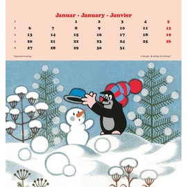 Alpha Edition - The Little Mole 2025 Postcard Calendar, 16 x 17 cm, Calendar with Beautiful Illustrations by Zdenek Miler, Postcards to Tear Out, Hang or Stand: The Mole