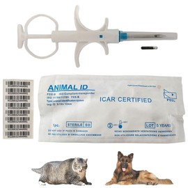 20-Pack 2.12x12mm ISO Compliant Transponder RFID Microchip Tag Animals and Pets ID for Dog Cat Cow Pig