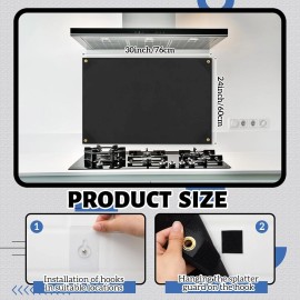 Brannded 24×30 Inch Stove Backsplash Splatter Guard Range Hood Backsplash Wall Protect...