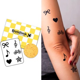 Boldink Temporary Tattoos, semi permanent tattoos, 15-day long lasting tattoo sticker, waterproof and anti-reflective, unique design（Mini pattern 8）