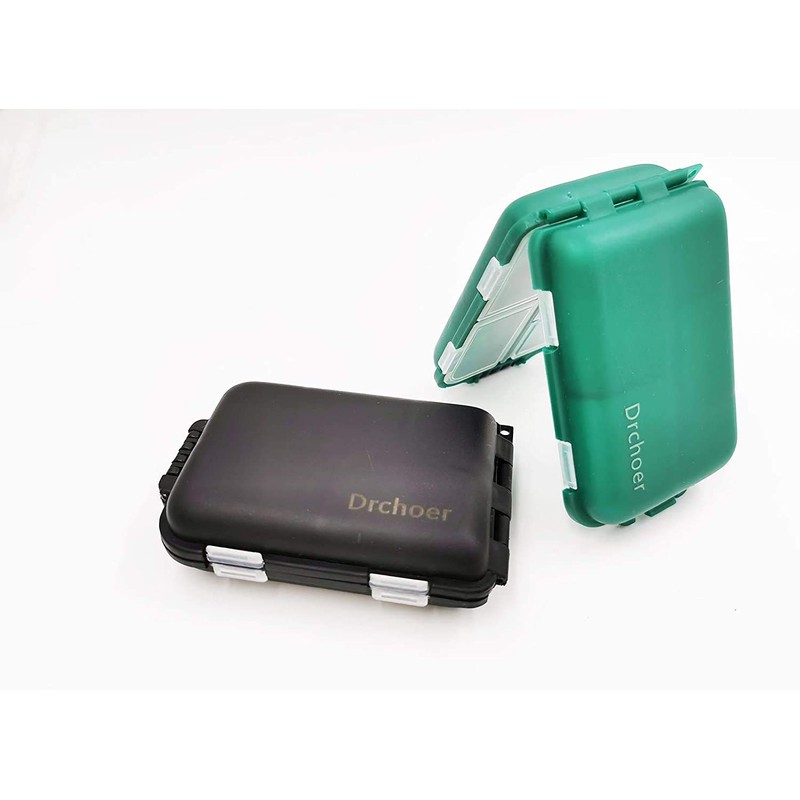 ANCLLO 2Pcs Small Waterproof Hard Fishing Tackle Box Portable Case