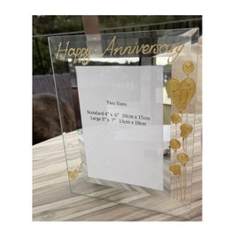 50th Wedding (Golden) Anniversary Photo Frame (P) (4x6) Flower